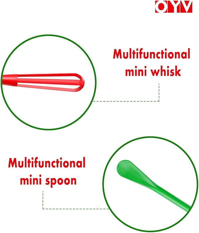 OYV Christmas Colors Mini Whisk Set, 8.5 in Mini Whisks for Cooking, 3 Pieces Small Wisk For Whisking, Beating, Blending Ingredients, Mixing Sauces, BPA Free Tiny Whisk - Image 3