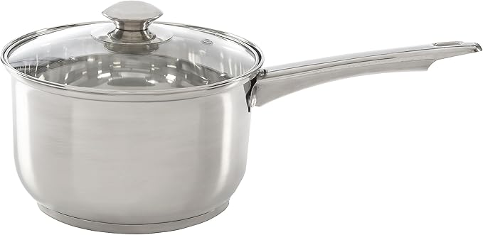 Ecolution Stainless Steel Sauce Pan, Encapsulated Induction Ready Cooking Pot with Glass Lid, Oven Safe, Dishwasher Safe Soup Pot, 3-Quart by Ecolution