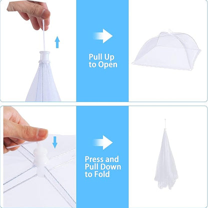 10 PACK Mesh Food Covers for Outside, Food Covers Outdoors Pop-up Food Tents 2 Extra Large (40"x24") & 8 Large (17"x17") for Picnic, Camping Supplies - Image 3