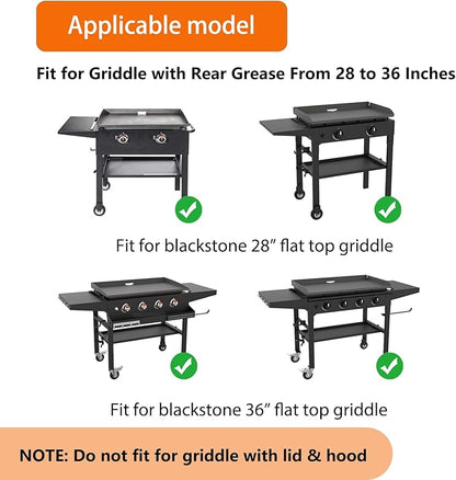 Universal Wind Guard and Warming Rack Fit for Griddle Without a Hood from 28" to 36", Wind Screen and Cooking Grid BBQ Griddle Accessories for Blackstone and Other Griddle with Rear Grease