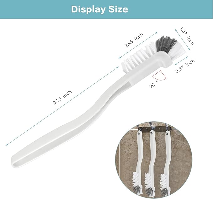 8 Pcs Dish Brush Bottle Bathroom Scrub Brushes Kitchen Cleaning Brush Right Angle Kitchen Brush Sink Household Pot Pan Edge Corners Tile Lines Brush with Stiff Bristles - Image 7