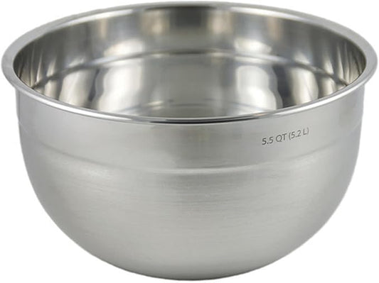 Tovolo Large Stainless Steel Mixing Bowl 5 Quart Metal Mixing Bowl for Baking Kitchen Prep with Easy Pour Rounded Lip, Dishwasher Safe Deep Metal Bowl Design for Salads, Popcorn, Kneading Bread Dough by Tovolo
