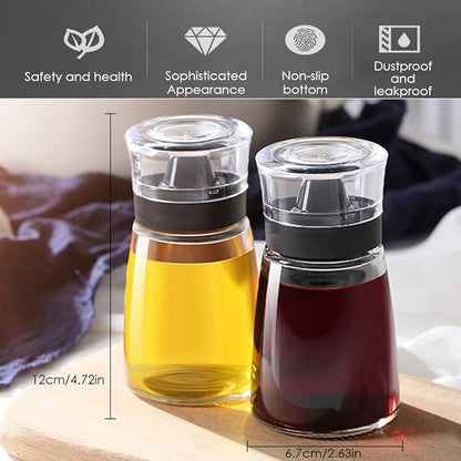 Leak-proof Oil Dispenser Bottle for Outdoor Camping, 160 ml/5.4 oz Glass Olive Oil and Vinegar Cruet, Well Sealed for Picnic Kitchen, 4 Pack - Image 5
