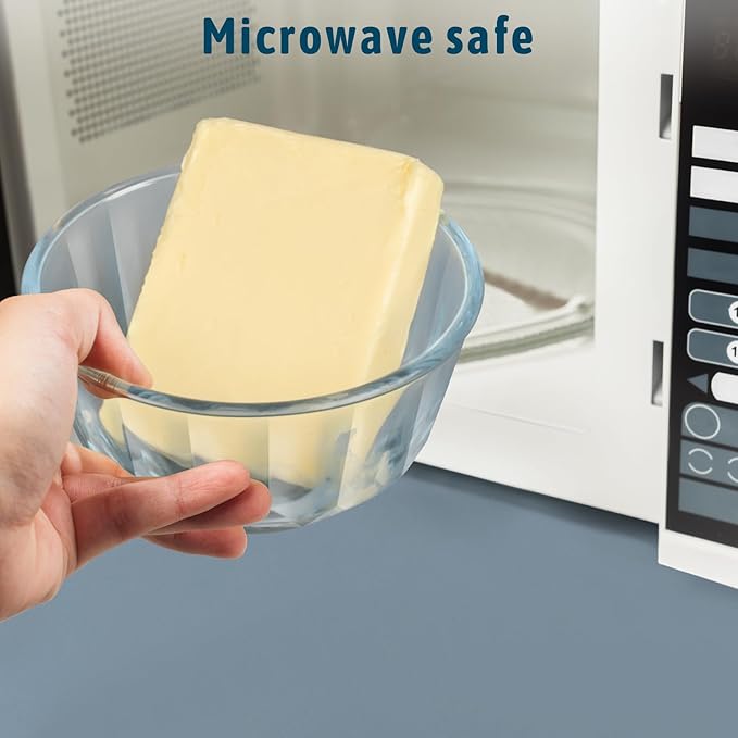 Freshmage Mixing Bowls with Airtight Lids Sets, 5 Packs Thick Glass Nesting Bowls for Kitchen Baking, Meal Prepping, Bpa Free, Dishwasher Safe, 0.5/0.8/1.6/2.7/4.4 Qt - Image 7