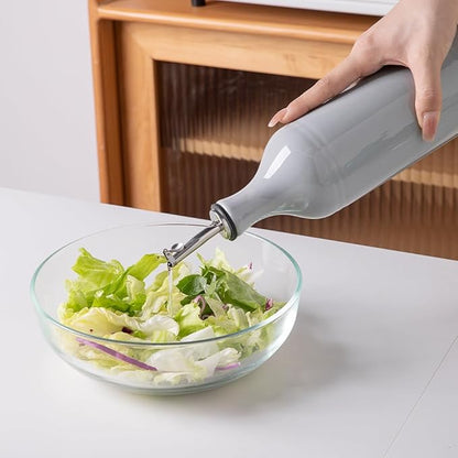 Sweejar Large Ceramic Olive Oil Dispenser Bottle, Opaque Oil Cruet Protects to Reduce Oxidation, Suitable for Storage Vinegar, Soy Sauce & Other Liquids, Pack of 1, 24 Fl Oz(Gray) - Image 3