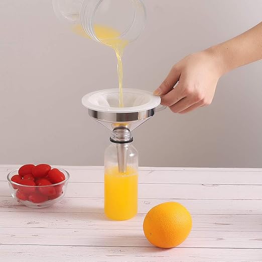 5-Inch Food Grade Stainless Steel Kitchen Funnel with 200 Mesh Food Filter Strainer for Transferring of Liquid Dry Ingredients and Metal Cooking Funnel - Image 2