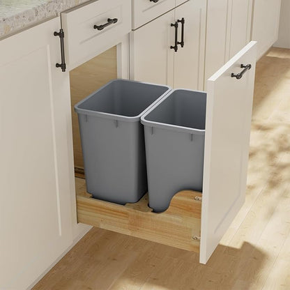 ROOMTEC Lightweight and Durable Slim Trash Can, Wastebaskets for Office, Workspace, Kitchen, Bathroom