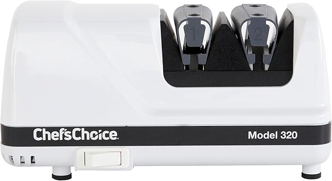 Chef'sChoice Professional Electric Knife Sharpeners FlexHone/Strop With 100-Percent Diamond Abrasives And Precision Angle Guides For 20-Degree Straight-Edge and Serrated Knives, 2-Stage, White - Image 7