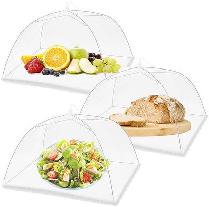 (3Pack) Pop-up Picnic Food Tent Covers, 17x17Inch Foldable Mesh Screen Food Covers for Outdoors, Reusable Food Cover Net Keep Out Flies, Mosquitoes… by FOOEN