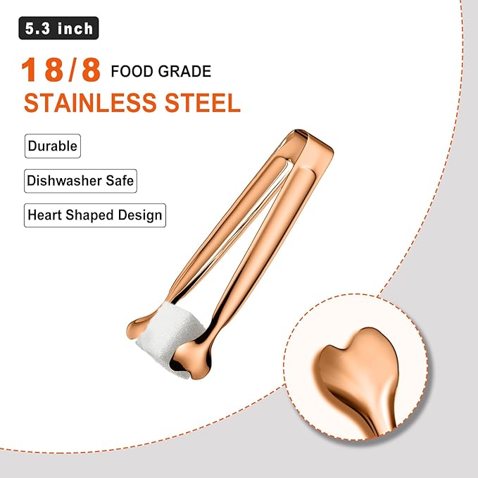 Small Serving Tongs, Anytrp 12-Pack Stainless Steel Sugar Tongs, 5.3inch Kitchen Metal Appetizers Tong for Serving Food, Buffets, Coffee Bar, Tea Party, Desserts Party and Ice Bucket - Image 3