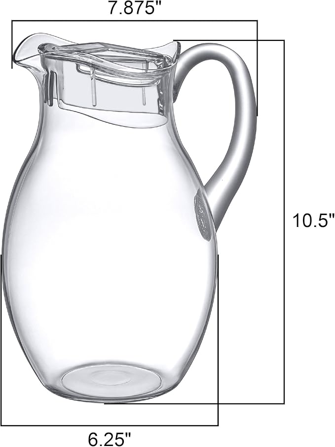 Amazing Abby - Bubbly Grand - Plastic Pitcher (96 oz, 3 Quart), Clear Water Pitcher with Lid, Fridge Jug, BPA-Free, Shatter-Proof, Great for Iced Tea, Sangria, Lemonade, Juice, Milk, and More - Image 3