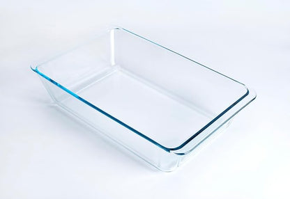 Deep Clear Glass Baking Dish, Rectangular Tempered Glass Baking Pan, The Largest casserole dish. -7.5 Liter