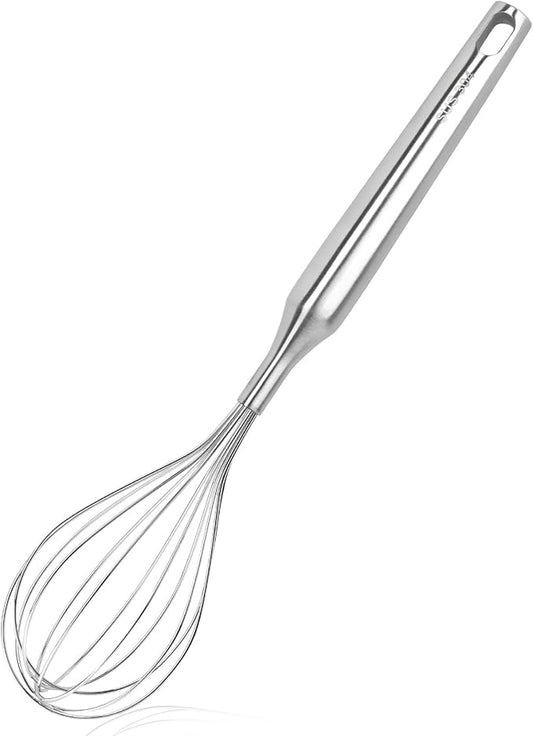 Stainless Steel Whisk for Cooking Kitchen Non Stick Balloon Wire Metal Baking Whisk Egg Beater for Blending, Whisking Beating,Dishwasher Safe, 12inch (Stainless Steel Handle)