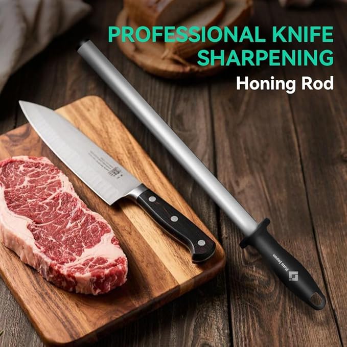 Kota Japan 12 in. Diamond Carbon Steel Professional Knife Sharpener Rod | Kitchen, Home or Hunting | Master Chef, Hunter or Home Gourmet Blade Sharpening Rod or Stick - Image 7