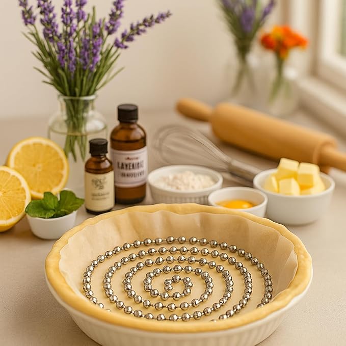 Mrs. Anderson's Baking Pie Weights | Stainless Steel Stoneware Beads for Blind Baking | Heat-Safe, Food-Safe, Easy to Use | Prevents Shrinking, Puffing, Bubbling | Connected Chain Weights - Image 6