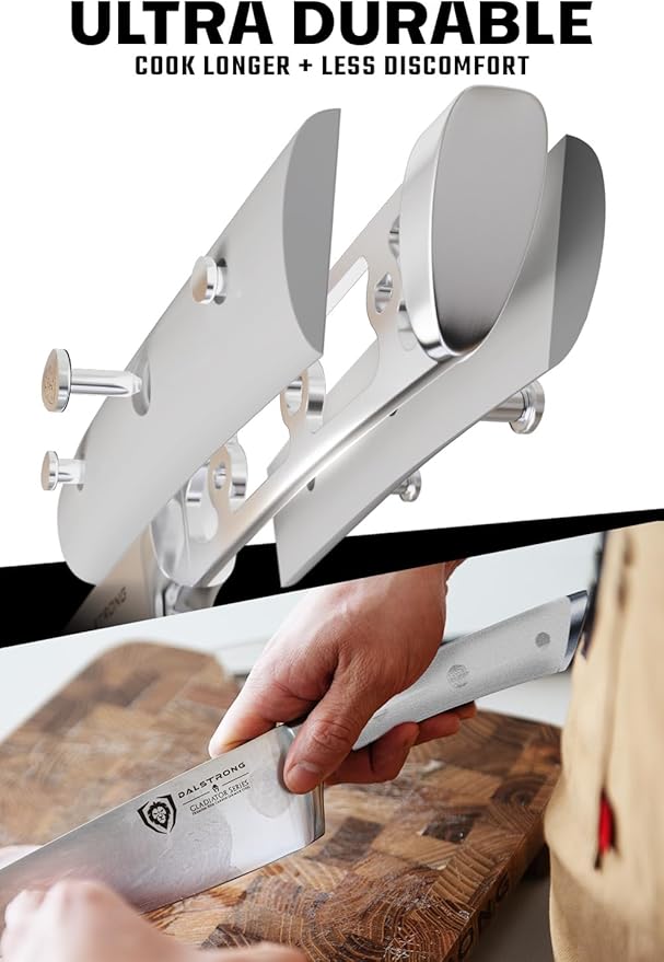 Dalstrong 12-Piece Knife Block Set - Gladiator Series Elite - White Handles - German HC Steel - Hand-Made Manchurian Ash Wood Block - NSF Certified - Image 5