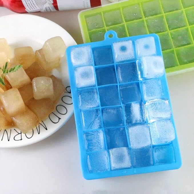 TAO CICADA Ice Cube Tray, 3 Pack Silicone Ice Cube Molds, Ice Cube Trays, Silicone Ice Trays, Easier to Release, BPA Free for Alcohol/Coffee/Beverages (Blue, Green, Rose red) - Image 4