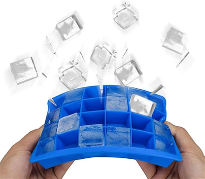 AYI&AYEE Silicone Ice Cube Trays with Lids - 2 Pack - 15 Cavities 1 2/5 inch (2 tbsp / 30ml / 1 fl oz) Square Ice Cubes Baking Molds - BPA free - Easy Release - for Juice, Baby Food, Chocolate & More