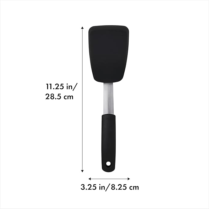 OXO Good Grips Small Silicone Flexible Turner Black & Good Grips Silicone Flexible Omelet Turner - Image 6