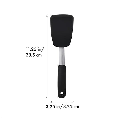 OXO Good Grips Small Silicone Flexible Turner Black & Good Grips Silicone Flexible Omelet Turner - Image 6