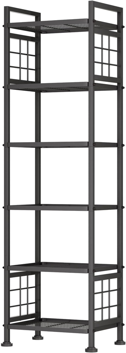 GIOTORENT 6-Wire Standing Storage Shelf for Bathroom Organizers and Storage & Laundry Room Organization, Metal Shelving Unit Pantry Rack for Kitchen & Bathroom, Black