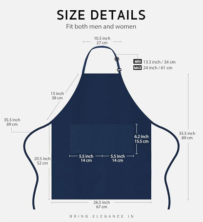 Syntus 4 Pack Adjustable Bib Apron with 2 Pockets Cooking Kitchen Aprons for Women Men Chef - Image 2