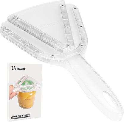 Uinxan Jar Opener for Weak Hand & Seniors with Arthritis,Easy Twist Off Bottle Caps,Patent | Unique Kitchen Gadgets,Handheld Lid Top Open for Elderly/Women/Men (Transparent) by Uinxan