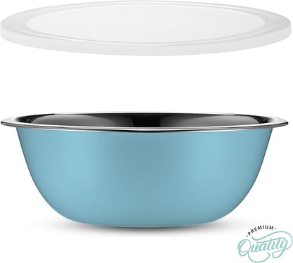 WHYSKO Stainless Steel Mixing Bowl Set, 10 Piece Stainless Steel Mixing Bowls with Lids Set for Food Prep Storage and Serving, Dishwasher Safe for Kitchen Baking Cooking, Light Blue - Image 7