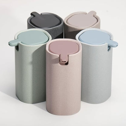 LINE+ARC Modern Easy-to-Press Soap Dispenser (Slate). No-Rust Cute Bathroom Gray Marble Kitchen Sink Ergonomic Liquid Lotion Shampoo Conditioner - Image 2