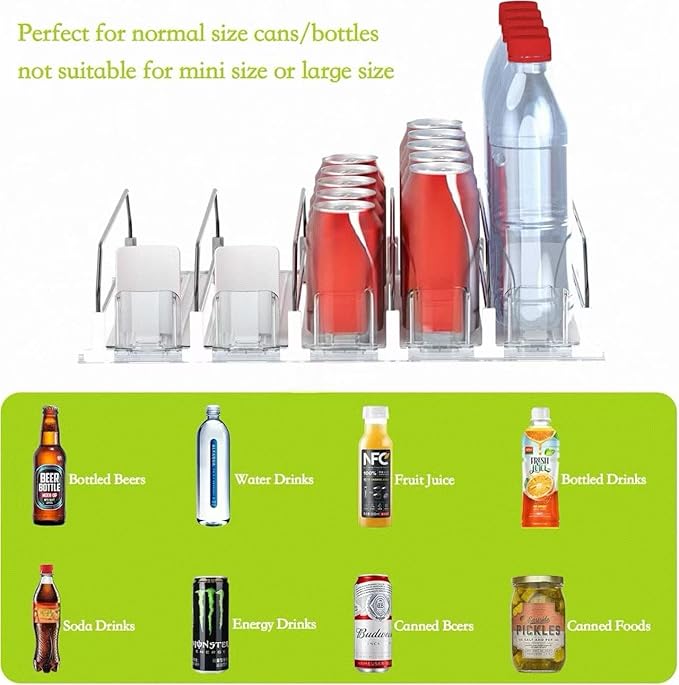 IBORING Drink Organizer for Fridge,Self Pushing Fridge Drink Organizer,Automatic Drink Dispenser for Fridge-Holds up to 30 Cans - Image 3