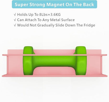 Magnetic Spice Rack For Refrigerator, Space Saving Magnetic Shelf For Fridge Pink 2 Pack With Magnetic Paper Towel Holder - Image 3