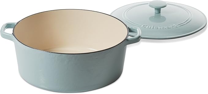Cuisinart Chef's Classic Enameled Cast Iron Round Covered Casserole (Light Blue, 7- Quart) - Image 2