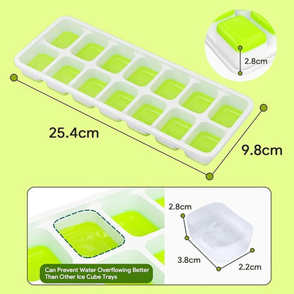 Ice Cube Trays 4 Pack, Airabc Silicone Ice Cube Trays with Removable Lid, Easy-Release Flexible 14-cube Ice Trays, LFGB Certified and BPA Free, Stackable Ice Trays with Covers for Cocktail, Freezer - Image 5