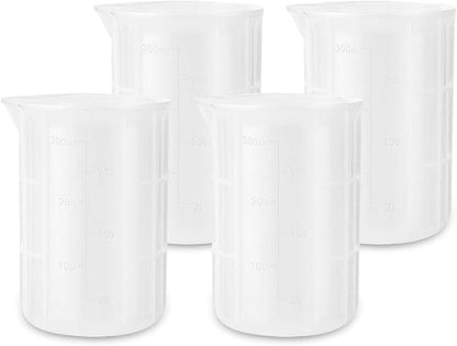 Gartful 300ml Mixing Cups for Epoxy Resin, 4PCS Extra Large Silicone Measuring Cups, Reusable, Durable Pour Tool for Casting Molds, Making Stain Jewelry & Cup, Acrylic Paint Pouring, DIY, Art, Craft