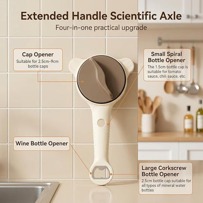 4-in-1 Jar Opener for Seniors -Adjustable Lid Opener with Non-Slip Grip, Stainless Steel Jar Lid Opener for Arthritis Sufferers, Fits Kitchen Jars, Bottles & Cans, Home Kitchen Helper(Purple)