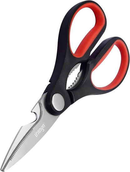 LIVINGO 8" Kitchen Scissors All Purpose - 2 Pack Heavy Duty Kitchen Meat Shears, Stainless Steel Multi-function Food Scissors for Cooking Cutting Chicken, Turkey, Bones, Poultry, Fish, and Vegetables - Image 3