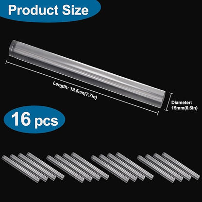 16pcs Acrylic Clay Roller, Plastic Clear Round Tube Roller Pin Polymer Clay Tools for DIY Handmade Crafts Handmade Art Supplies - Image 2