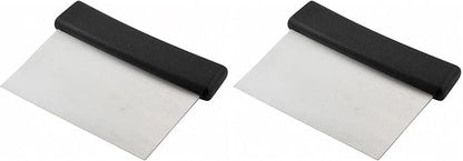 Winco Plastic Handle Winware Stainless Steel Dough Scraper 6 x 3 inches (Pack of 2) by Winco