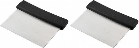 Winco Plastic Handle Winware Stainless Steel Dough Scraper 6 x 3 inches (Pack of 2) by Winco