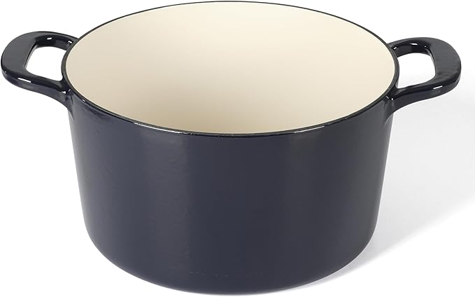Martha Stewart Gatwick 7 QT Enamel Cast Iron Dutch Oven – Navy Blue, Heavy-Duty Durable Dutch Oven for Slow Cooking, Braising, and Baking - Image 6