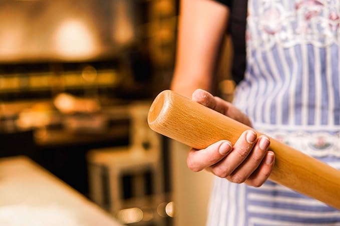 Rolling Pin for Baking Wood Rolling Pins 15.8-inch Dough Roller, Non-stick Pastry Dough Roller without Handles┃Perfect Gifts for Bakers - Image 6