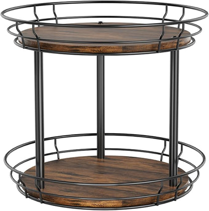 LAMU 10'' Lazy Susan Turntable Organizer, 2 Tier Round Rotating Spice Rack Organization for Kitchen Cabinet and Countertop, Wooden Lazy Susan for Table Top, Pantry, Bathroom, Vanity, Home Decor by YourHome-OrganizationHelper