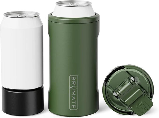 BrüMate Hopsulator Trio 3-in-1 Insulated Can Cooler for 12oz / 16oz Cans + 100% Leak Proof Tumbler with Lid | Insulated for Beer, Soda, and Energy Drinks