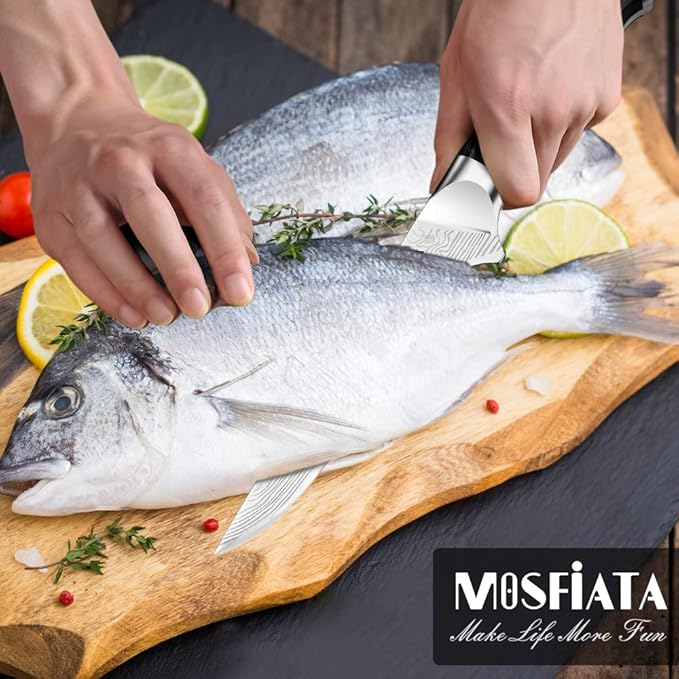 MOSFiATA 6" Boning Knife, Sharp Kitchen Cooking Knife with Finger Guard and Knife Sharpener, German High Carbon Stainless Steel EN1.4116 Chef’s Knife with Micarta Handle and Gift Box - Image 6