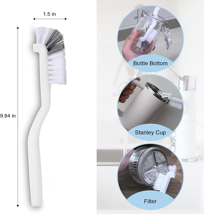 9 Pack Crevice Cleaning Brush Set, Hard Bristle Detail Brush Set for Deep Cleaning Kitchen, Bathroom, Grout, Sink, Bottle, Blender, Corners, Tight Spaces - Image 2