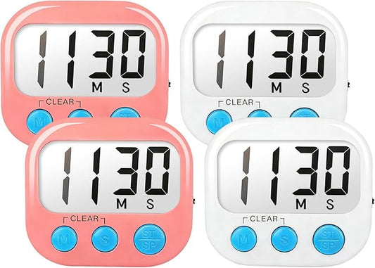 Classroom Timers for Teachers Kids Large Magnetic Digital Timer Teacher Supplies 4 Pack-Pink White by AOUCE