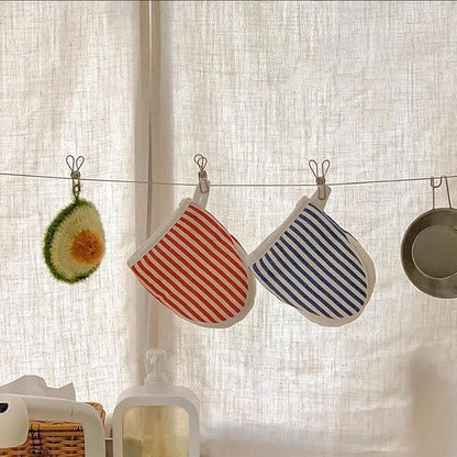1 Pair Mini Oven Mitts,High Heat Resistant Oven Gloves,Kitchen Short Oven Mit with Hanging Loop for BBQ, Baking, Cooking and Grilling, (Blue) - Image 8