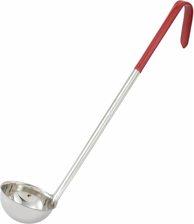 Winco Red Stainless Steel Ladle Handle, 2-Ounce, Medium by Winco