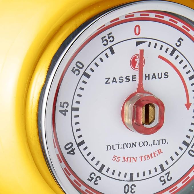 Zassenhaus Magnetic Retro Kitchen Timer, Classic Mechanical Cooking Timer (Yellow) - Image 3