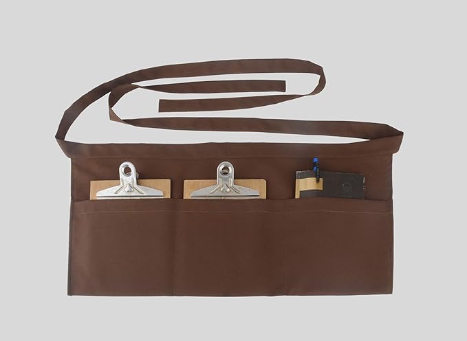Resist water 3 big Pockets Waist Server Apron Kitchen Restaurant Unisex Half Aprons - Image 3